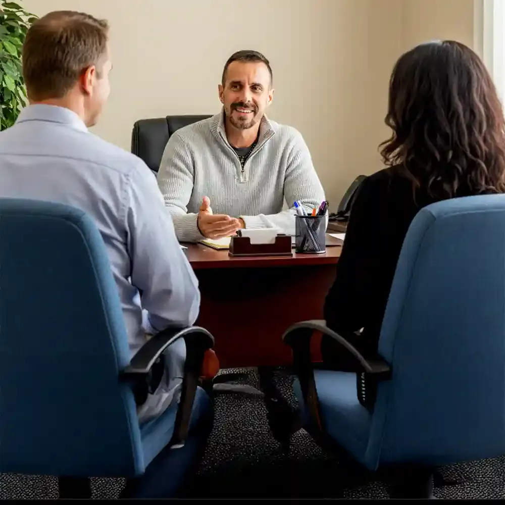 Make It Loud consultant meeting with a couple to plan their marketing